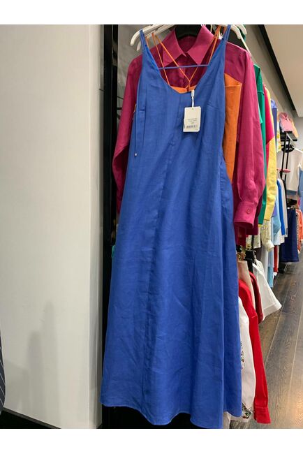 Льняное платье синее от LW 