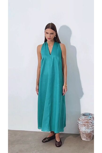 Льняное платье бирюзовое от LW 