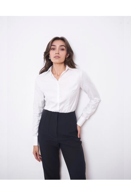 Женская рубашка боди белая - 8150 от byME 