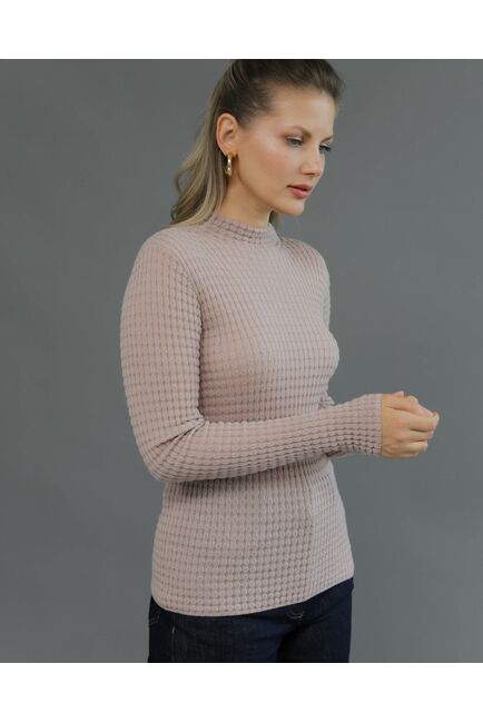 Джемпер из шерсти мериноса тонкой вязки бежевый от byME 