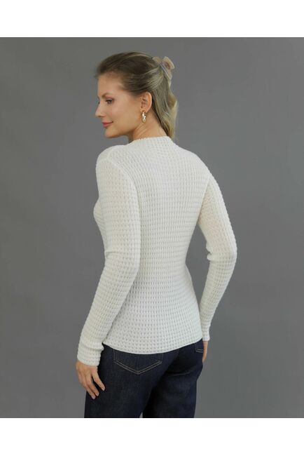 Джемпер из шерсти мериноса тонкой вязки молочный от byME 