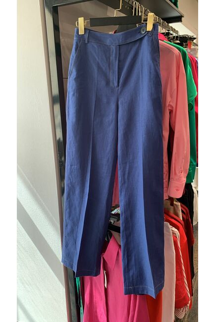 Женские брюки синие льняные - 135111 от LW 