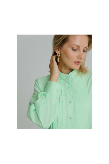 Рубашка женская с манишкой яблочная - 8566 от byME 