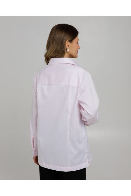 Женская рубашка из хлопка фиолетовая с универсалным манжетом-8764 от byME 