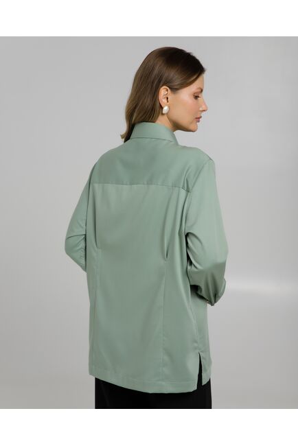 Рубашка из бамбука зеленая с универсальным манжетом - 8960 от byME 