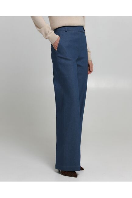 Женские брюки из ткани Деним синие-100001 от byME 