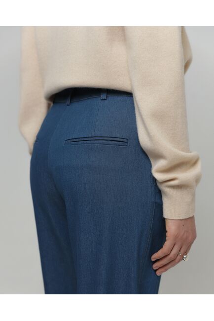 Женские брюки из ткани Деним синие-100001 от byME 