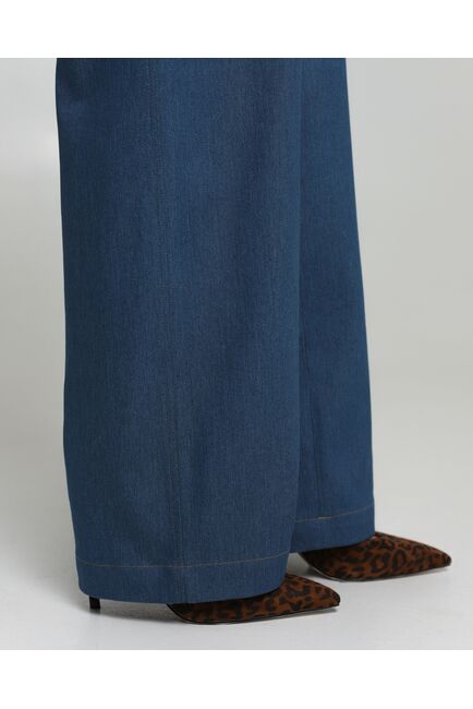 Женские брюки из ткани Деним синие-100001 от byME 