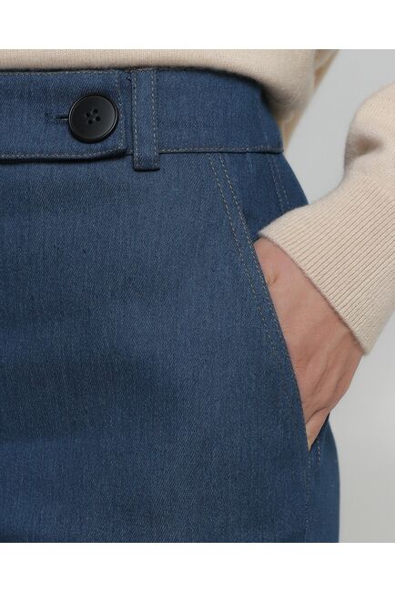 Женские брюки из ткани Деним синие-100001 от byME 