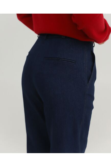 Женские брюки из ткани Деним темно-синие-100002 от byME 