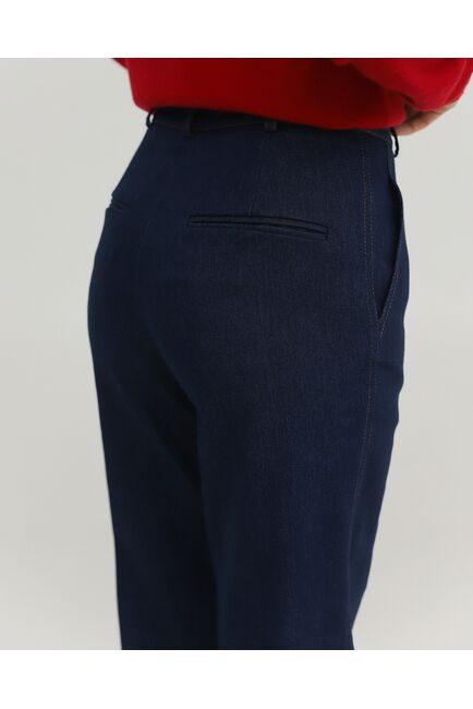 Женские брюки из ткани Деним темно-синие-100002 от byME 