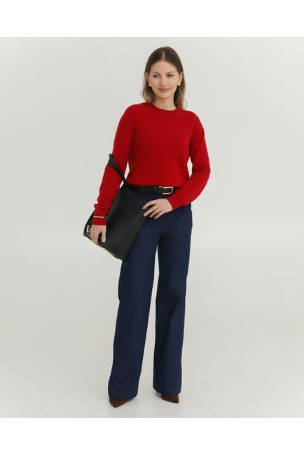 Женские брюки из ткани Деним темно-синие-100002 от byME 