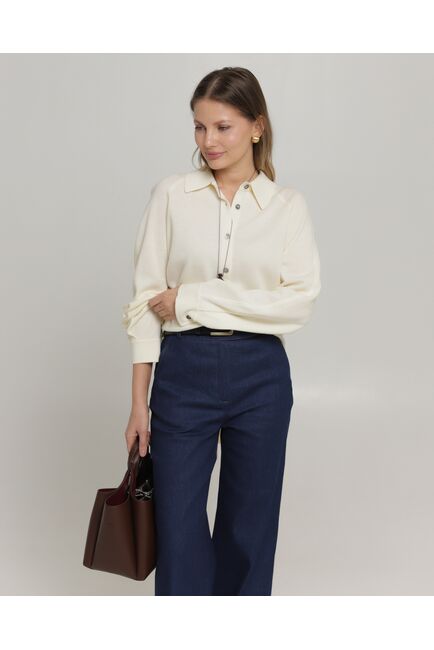 Женские брюки из ткани Деним темно-синие-100002 от byME 