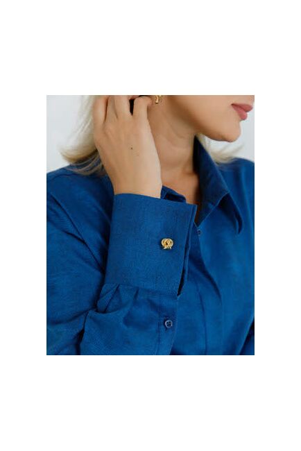 Женская рубашка в прямом силуэте с универсальной манжетой анималистичный принт - 8632 от byME 