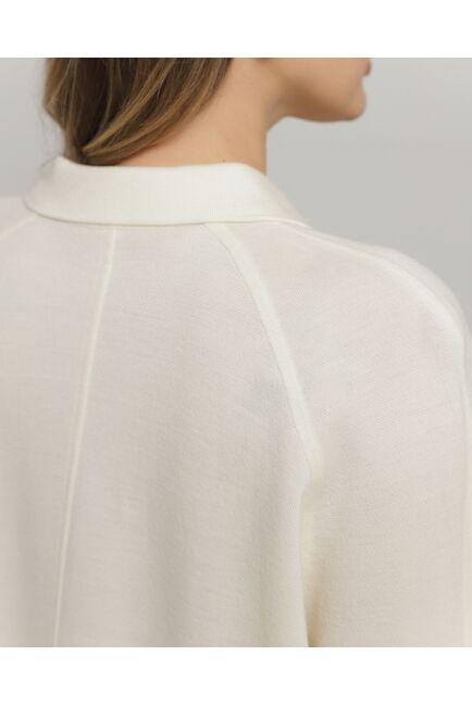 Рубашка из шерсти мериноса оверсайз белая от byME 