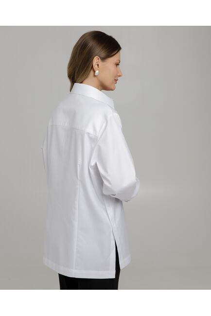 Женская рубашка белая фактура полоска - 8755 от byME 