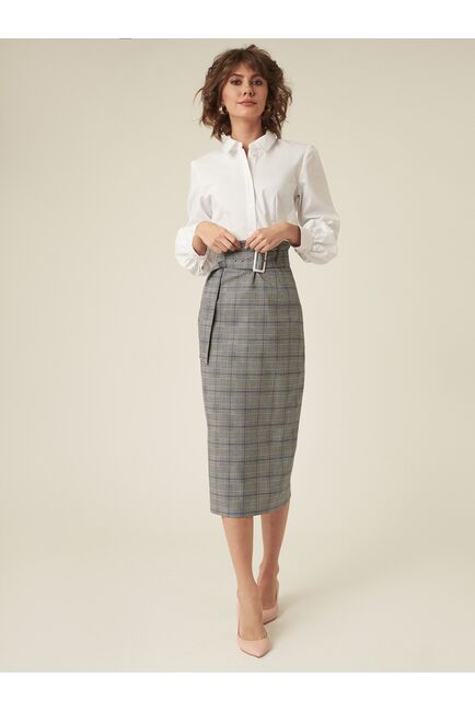 Юбка женская серая в клетку от byME 