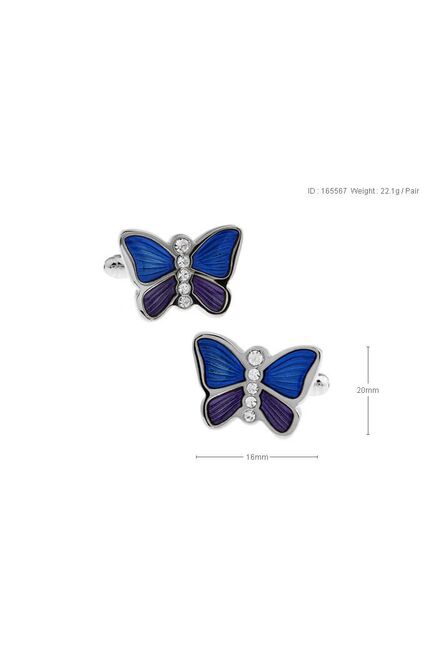 Запонки бабочка сине-фиолетовая - 165567 от byME 