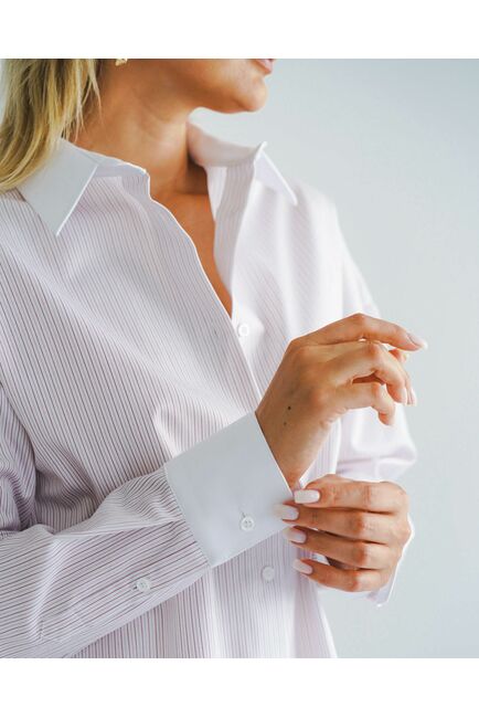 Женская рубашка в красную полоску - 8557 от ByME 