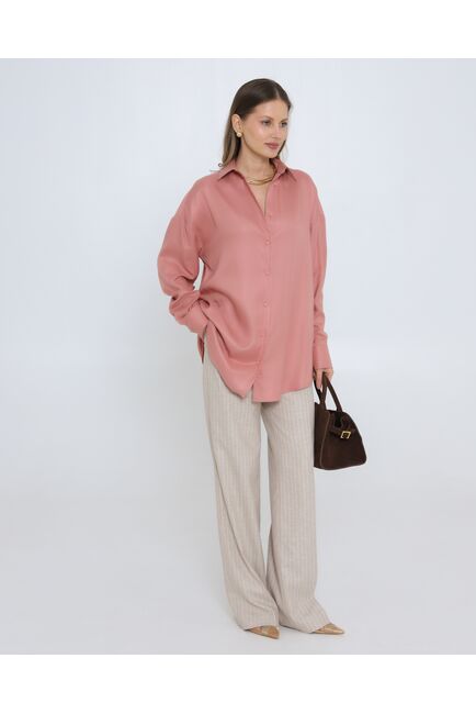 Женская рубашка из тенсела пыльная роза 8982 от byME 