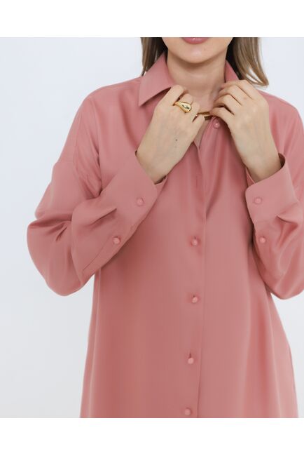 Женская рубашка из тенсела пыльная роза 8982 от byME 