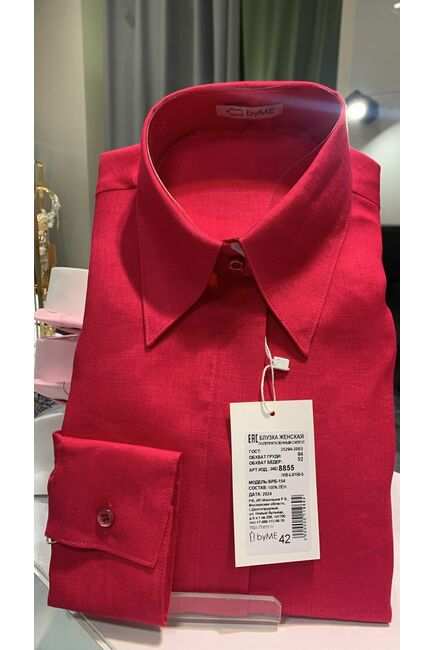 Женская рубашка розовая с пуговицами по бокам  8855 от byME 