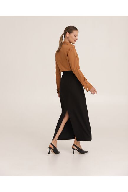 Юбка черная из вискозы - 035059 от LW 