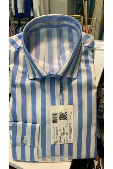 Рубашка хлопковая в голубую полоску 8901 от byME 