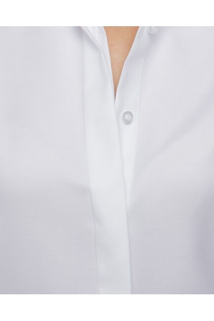 Рубашка хлопковая под пуговицы белая оверсайз - 8363 от byME 