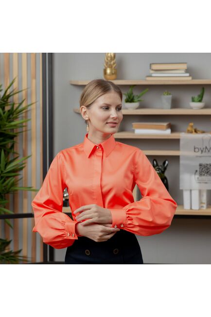 Женская рубашка с объемным рукавом - 8152 от byME 
