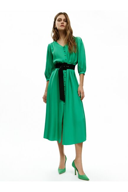 Платье женское на пуговицах зелёное - CA-1-38707_70011-009 от byME 