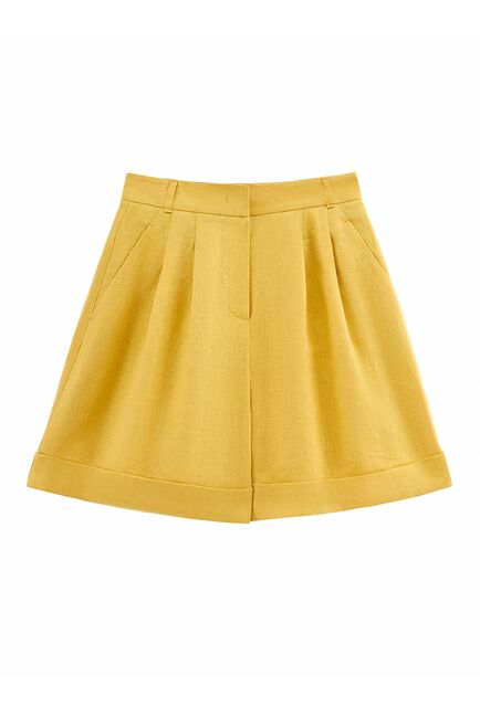 Шорты женские изо льна жёлтые от byME 