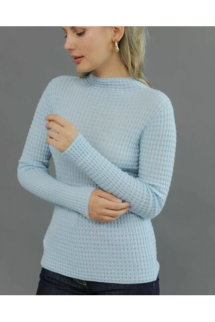 Джемпер из шерсти мериноса тонкой вязки голубой от byME 