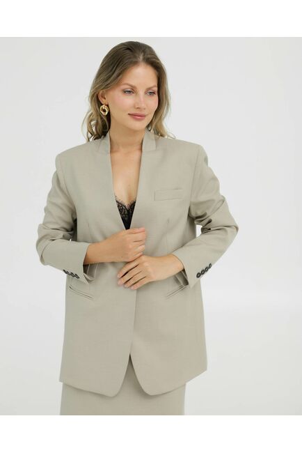 Жакет бежевый однобортный - 125094 от Luisa Wang 