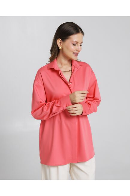 Женская рубашка из бамбука в розовом цвете-8972 от byME 