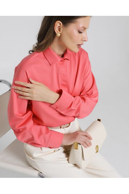 Женская рубашка из бамбука в розовом цвете-8972 от byME 