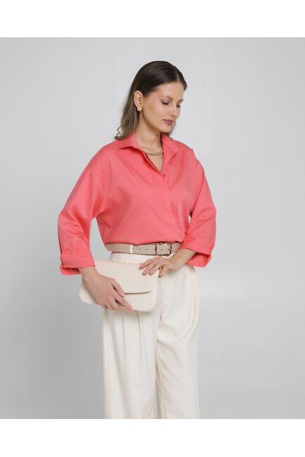 Женская рубашка из бамбука в розовом цвете-8972 от byME 