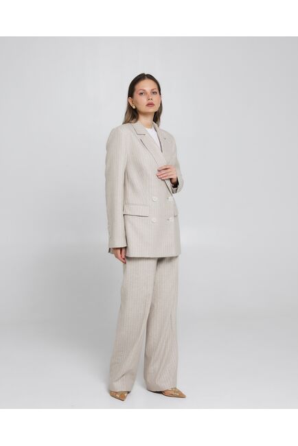 Жакет  бежевый в тонкую полоску-J1-1000 от byME 