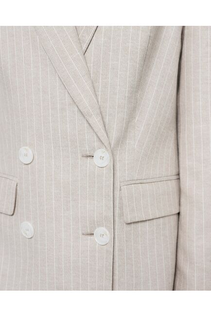 Жакет  бежевый в тонкую полоску-J1-1000 от byME 