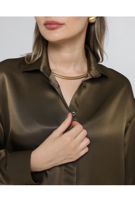 Женская рубашка и вискозы коричневая 8976 от byME 