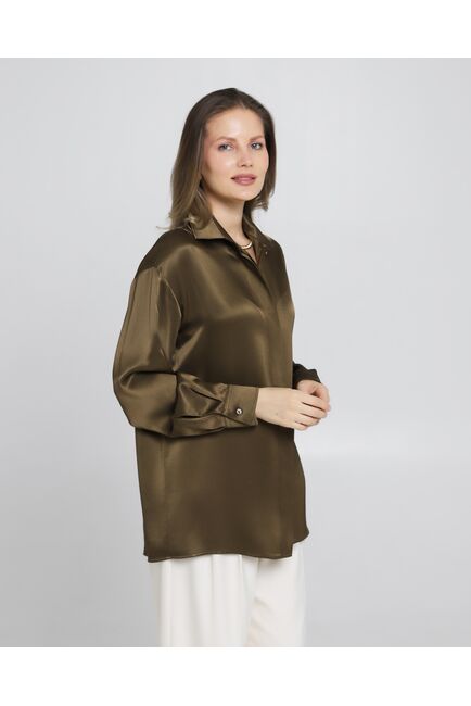 Женская рубашка и вискозы коричневая 8976 от byME 