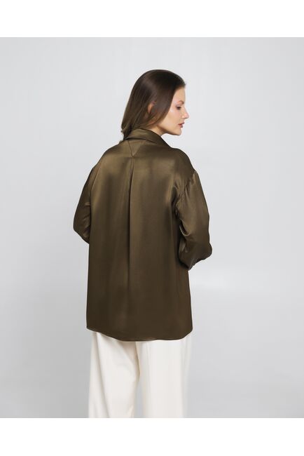 Женская рубашка и вискозы коричневая 8976 от byME 