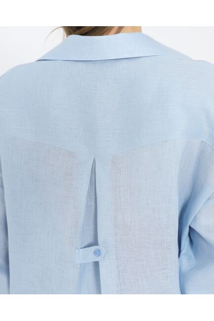 Женская рубашка голубая льняная 8977 от byME 