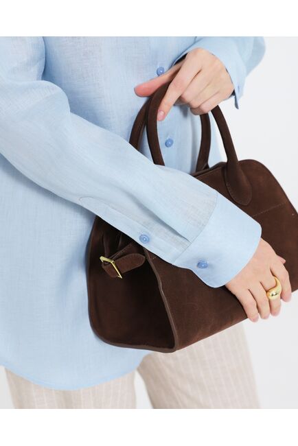 Женская рубашка голубая льняная 8977 от byME 