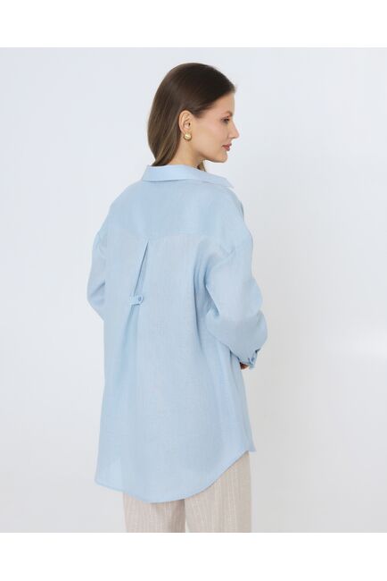 Женская рубашка голубая льняная 8977 от byME 