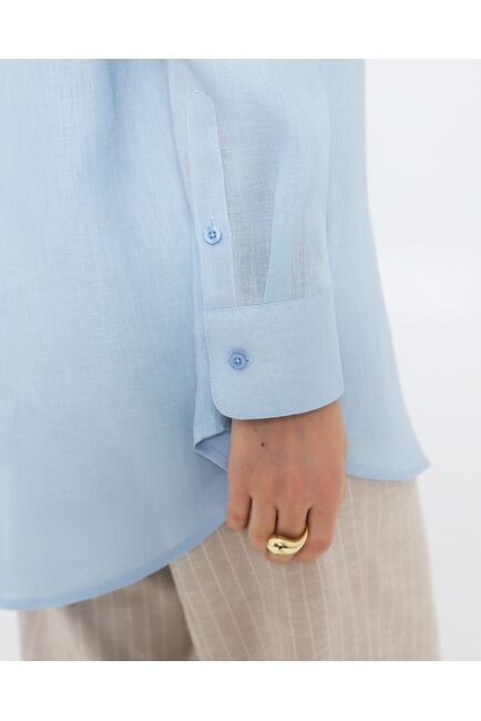 Женская рубашка голубая льняная 8977 от byME 