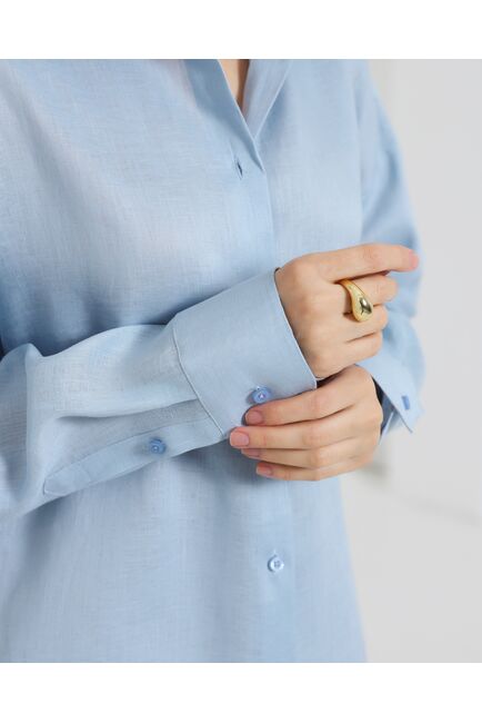 Женская рубашка голубая льняная 8977 от byME 