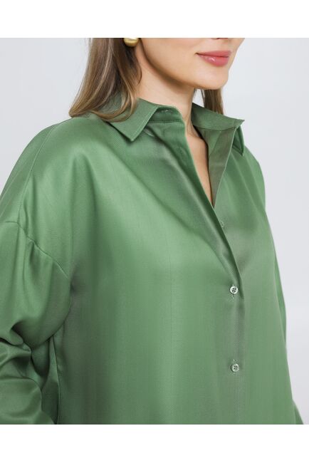 Женская рубашка из тенсела зеленая 8981 от byME 