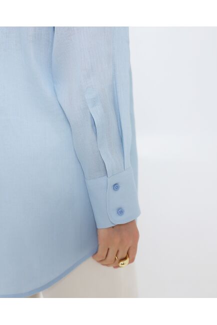 Женская рубашка изо льна голубая 8979 от byME 