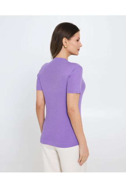 Джемпер из шерсти мериноса тонкой вязки и шелка Mulberry лаванда от byME 